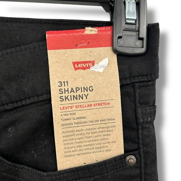 NEW Levi's Black 311 Shaping Skinny Jeans Size 28 Mid Rise Tummy Slimming Denim - Picture 6 of 7